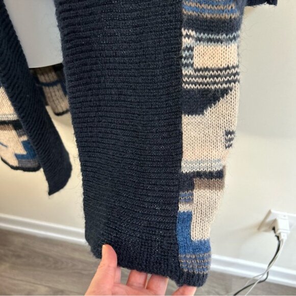 H&M Women's Cardigan Knit Sweater Long Maxi Duster Aztec Southwestern Print - Picture 14 of 16